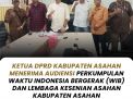 KETUA DPRD KABUPATEN ASAHAN MENERIMA AUDIENSI PERKUMPULAN WAKTU INDONESIA BERGERAK (WIB) DAN LEMBAGA KESENIAN ASAHAN KABUPATEN ASAHAN